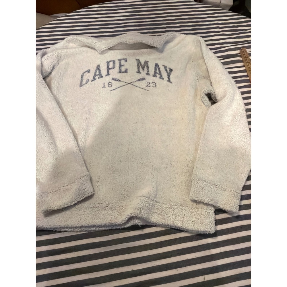 Austins Inc Cape May 1623 Sherpa Fleece Sweatshirt Cream Mens Medium Nautical